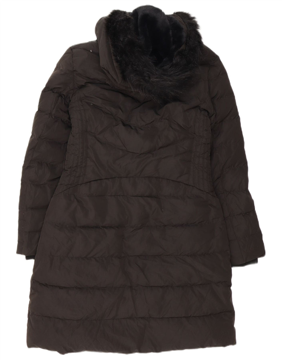 Zara Damen Kapuzenmantel, gepolstert, UK 14, Mittelschwarz, Polyester
