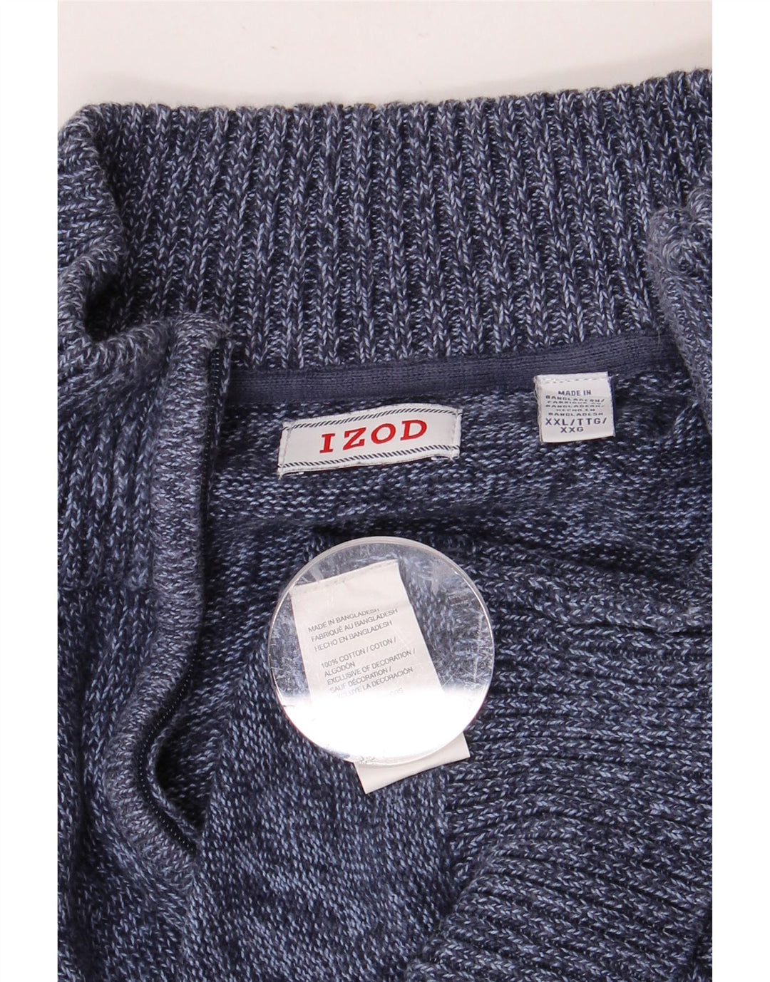 IZOD Herren-Pullover mit Reißverschluss am Hals, 2XL, marineblau gesprenkelte Baumwolle