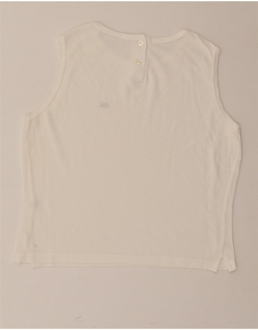LACOSTE Damen-Trägershirt, Größe 44, große weiße Baumwolle