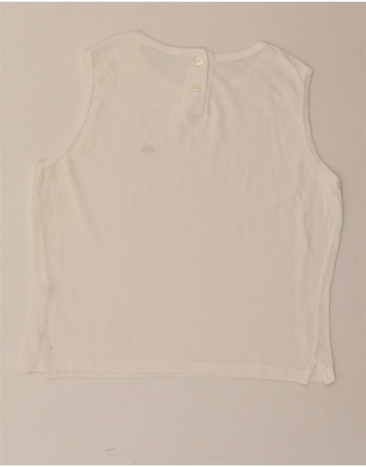 LACOSTE Damen-Trägershirt, Größe 44, große weiße Baumwolle