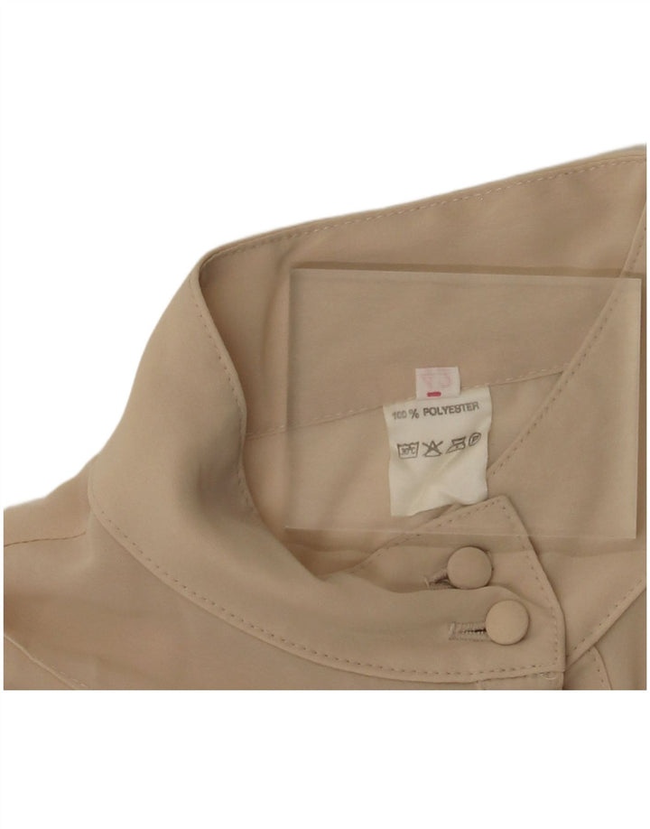 Vintage Damen Hemdbluse IT 42 Medium Beige Polyester