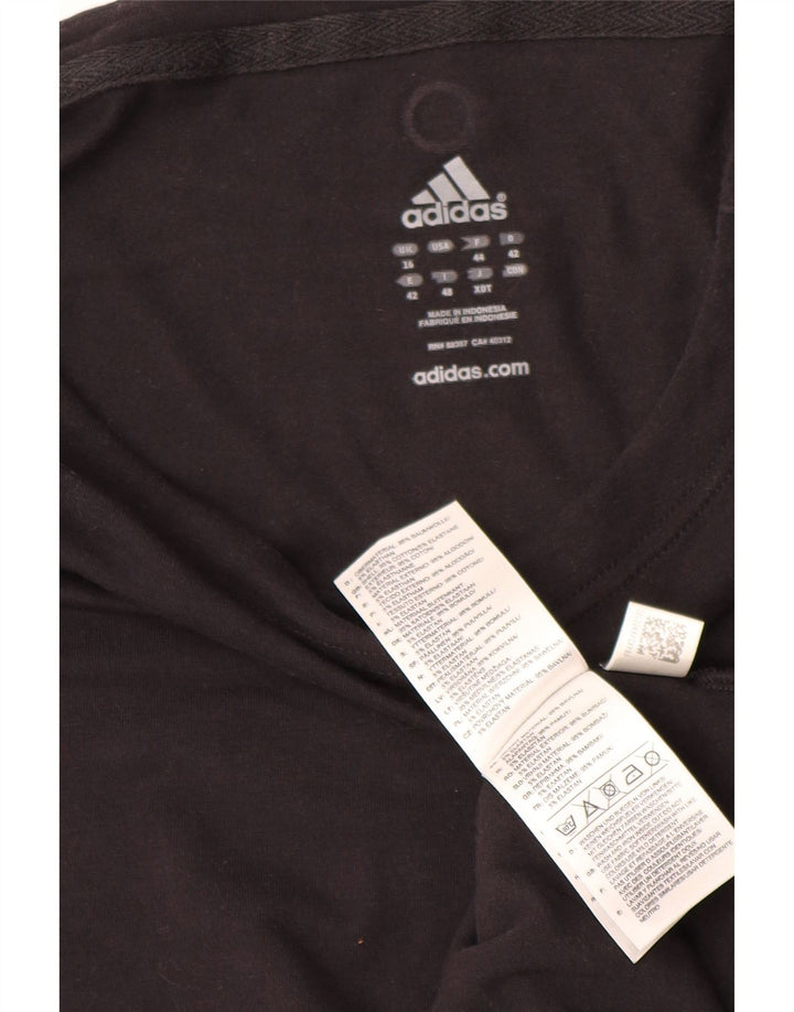 Adidas Damen Top Langarm UK 16 Large Schwarz Baumwolle