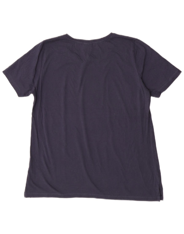 Champion Womens Graphic T-Shirt Top UK 14 Large Navy Blue