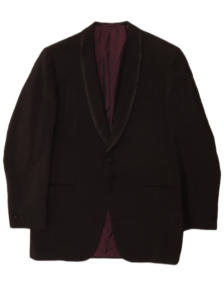 San Babila Herren Milano 1 Knopf Blazer Jacke UK 40 Large Schwarz