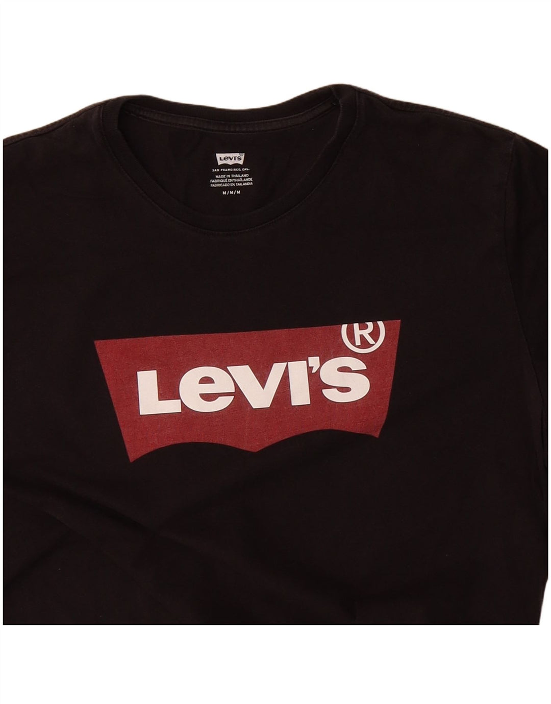 LEVI'S Womens Graphic T-Shirt Top UK 14 Medium Black