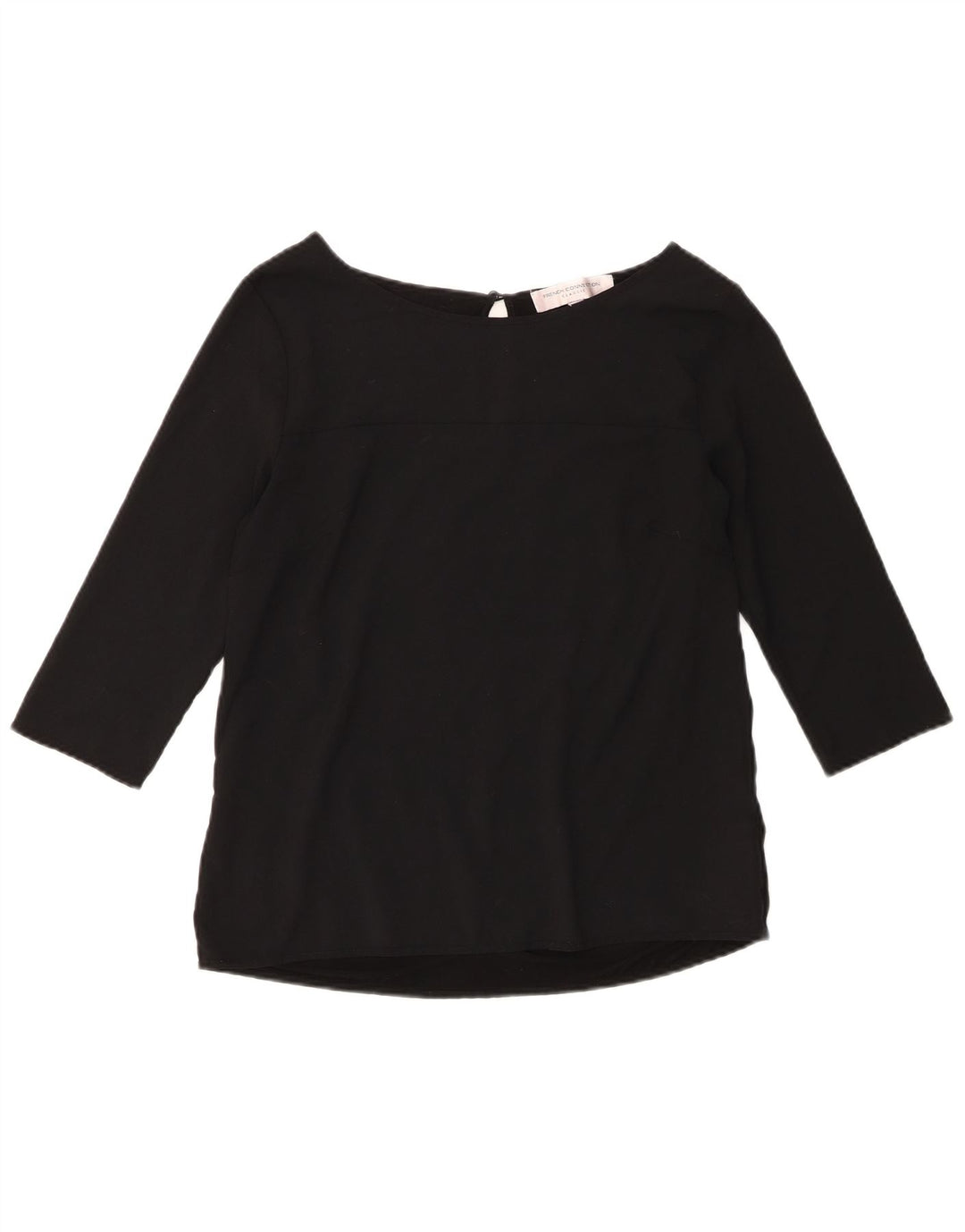 French Connection Damen-Blusenoberteil mit 3/4-Ärmeln, UK-Größe 12, Mittelschwarz, Polyester