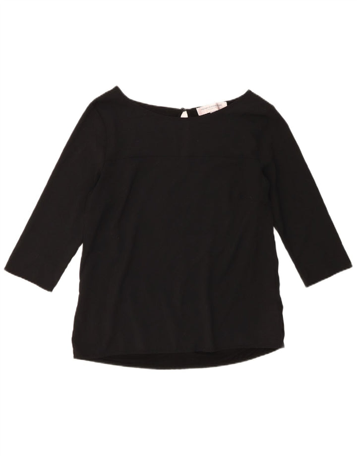 French Connection Damen-Blusenoberteil mit 3/4-Ärmeln, UK-Größe 12, Mittelschwarz, Polyester