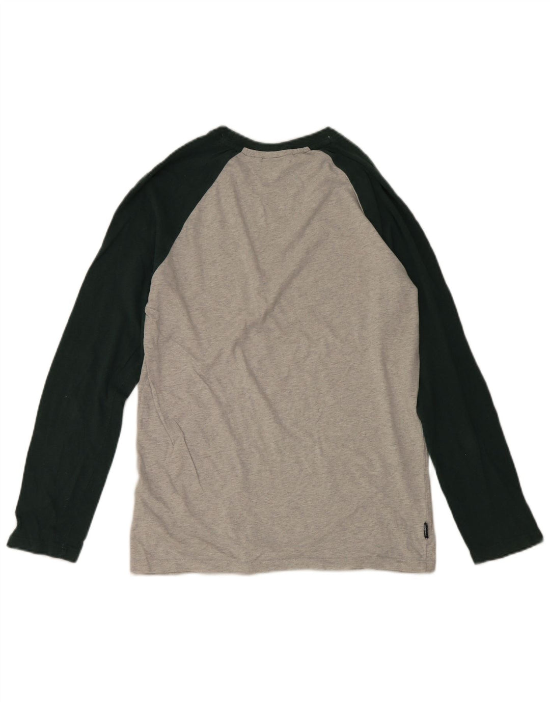 Superdry Herren-Oberteil aus langärmliger, mittelgrauer Colourblock-Baumwolle