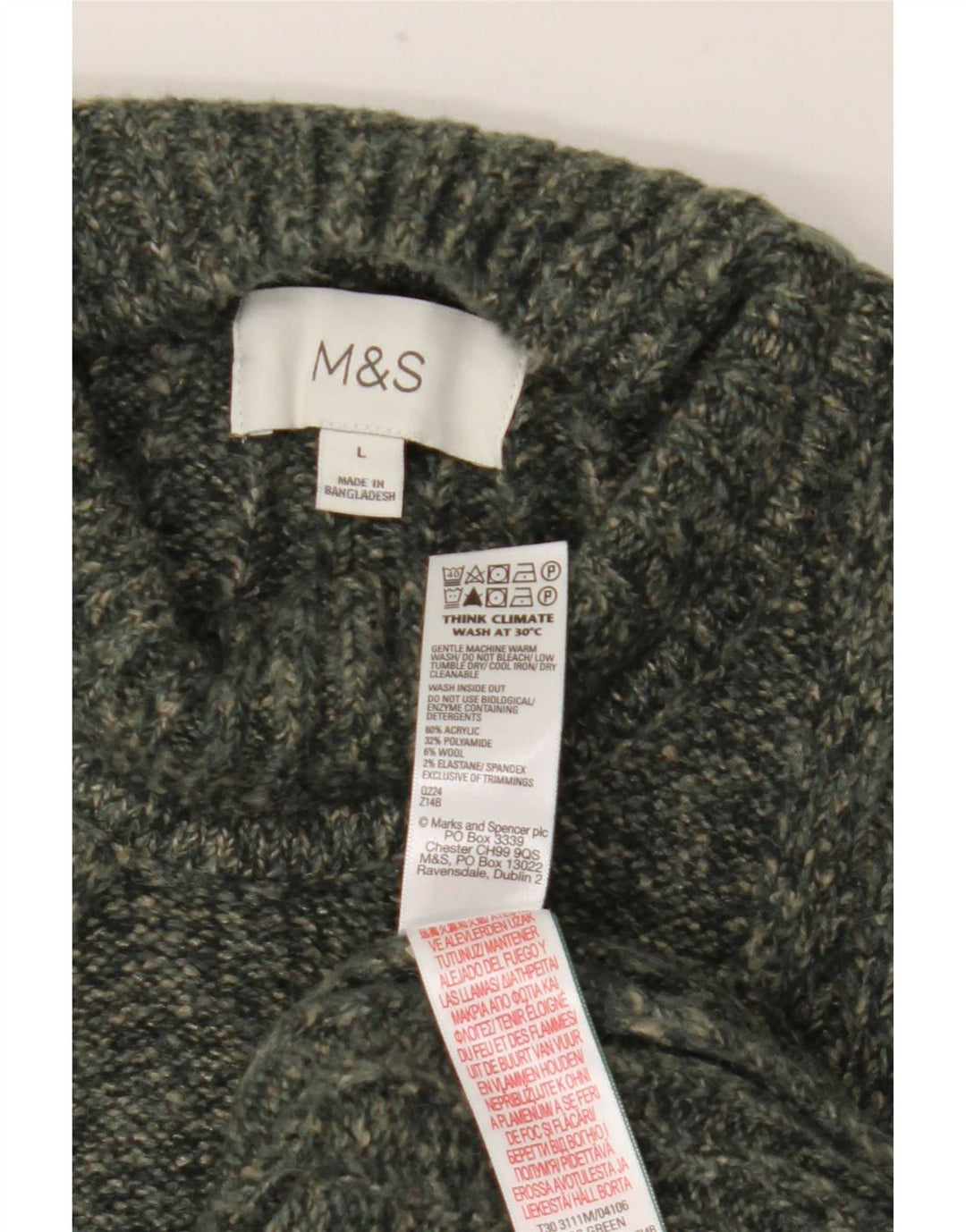 Marks & Spencer Herren-Pullover mit Rollkragen, groß, Khaki, Acryl