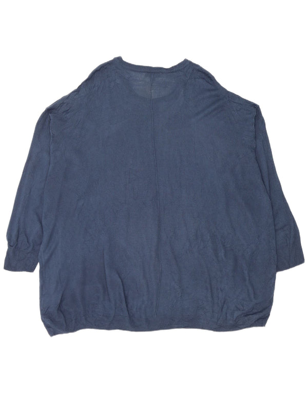 Marks & Spencer Damen Übergroßer Pullover mit U-Boot-Ausschnitt, UK 20 2XL Blau