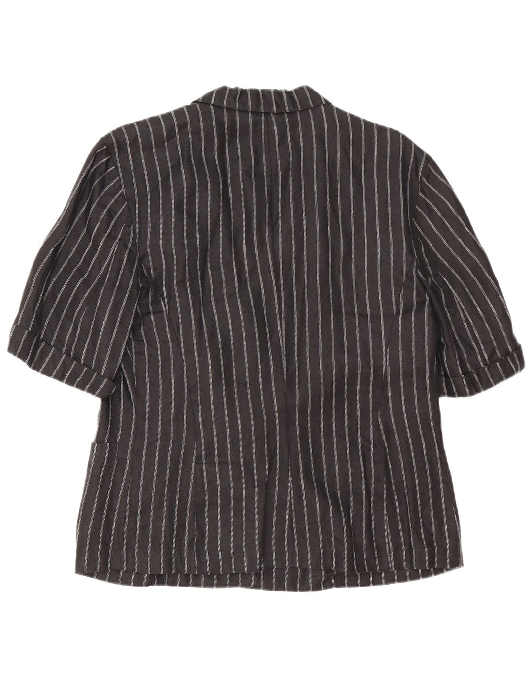 Max Mara Damen-Blazer mit 2 Knöpfen, UK 14, Mittelschwarz, Nadelstreifen
