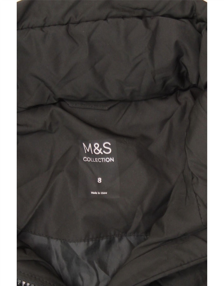 Marks & Spencer Wattierte Damenjacke mit Kapuze, UK 8, Größe S, Schwarz, Polyester