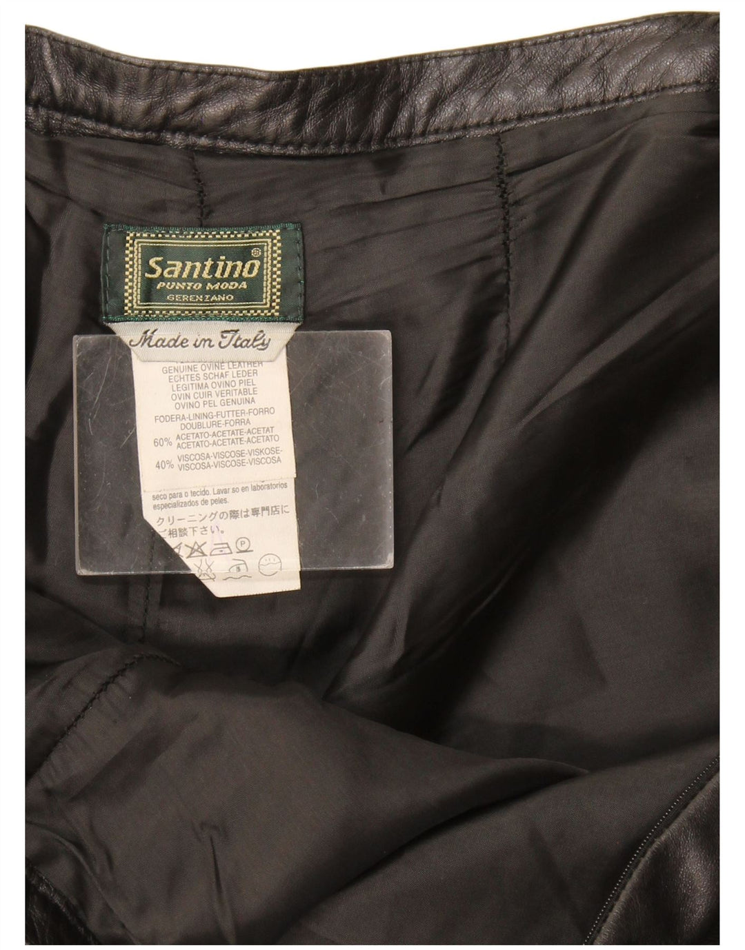 Vintage Damen Gerade Lederhose W28 L29 Schwarzes Leder
