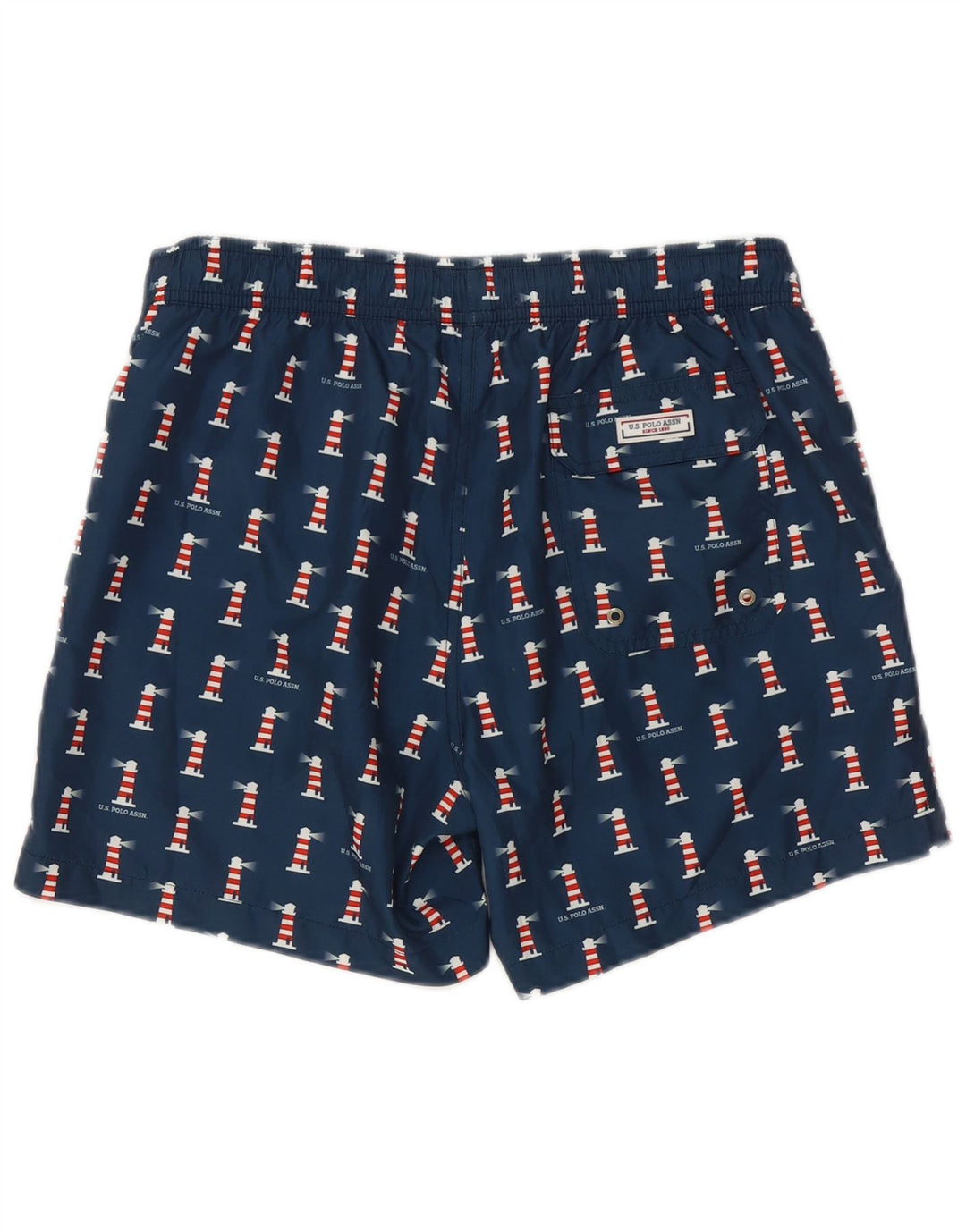 US POLO ASSN. Herren-Badeshorts, mittelgroß, marineblau gepunktet