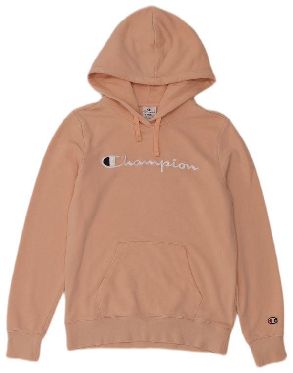 Champion Womens Graphic Hoodie Pullover UK 6 XS Rosa Baumwolle