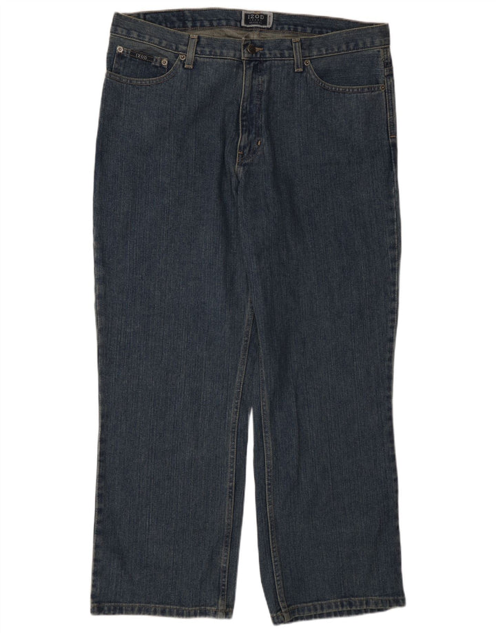 Izod Herren Relaxed Fit Straight Jeans W36 L29 Blaue Baumwolle