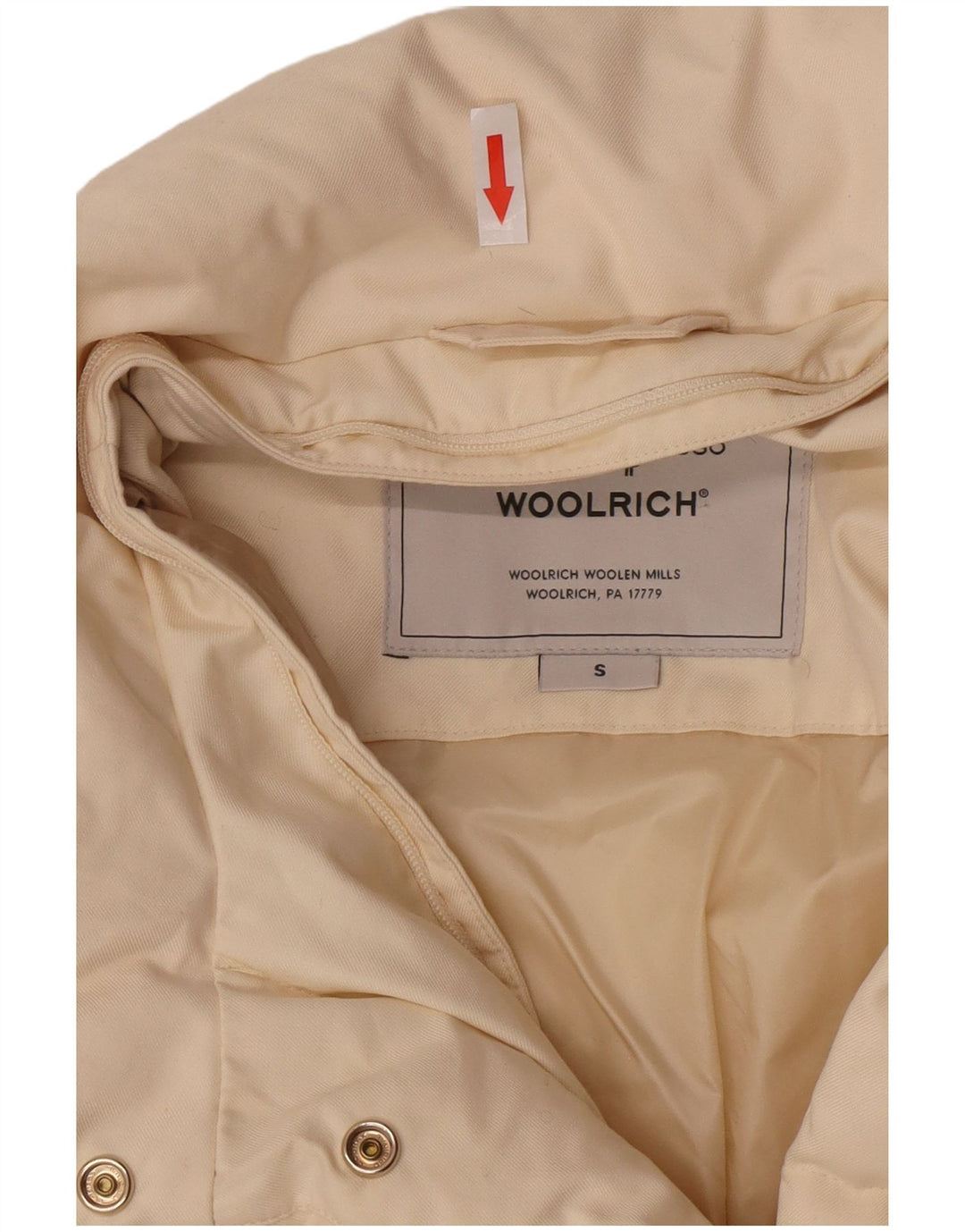Woolrich Damen Wattierte Jacke UK 10 Small Off White Polyester