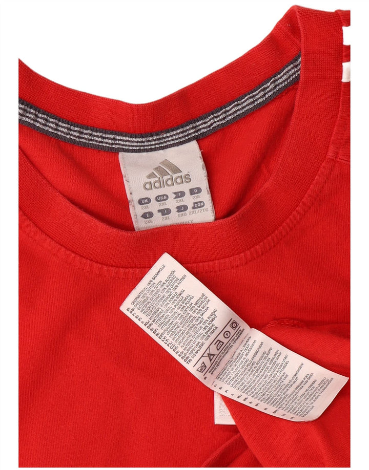Adidas Herren T-Shirt Top 2XL Rot Baumwolle