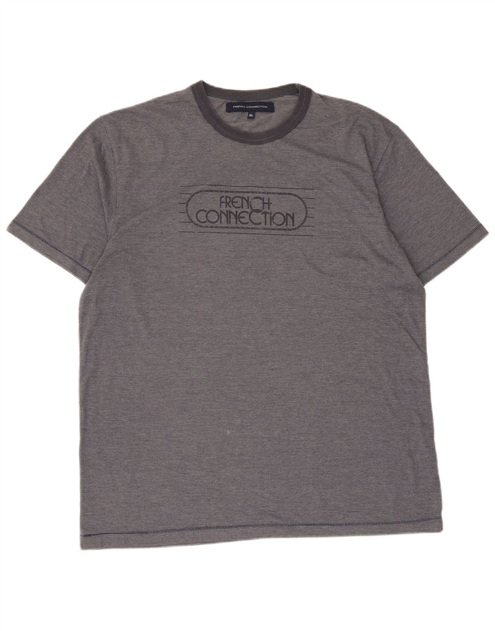 French Connection Herren-T-Shirt mit Grafik, XL, Grau, Polyester