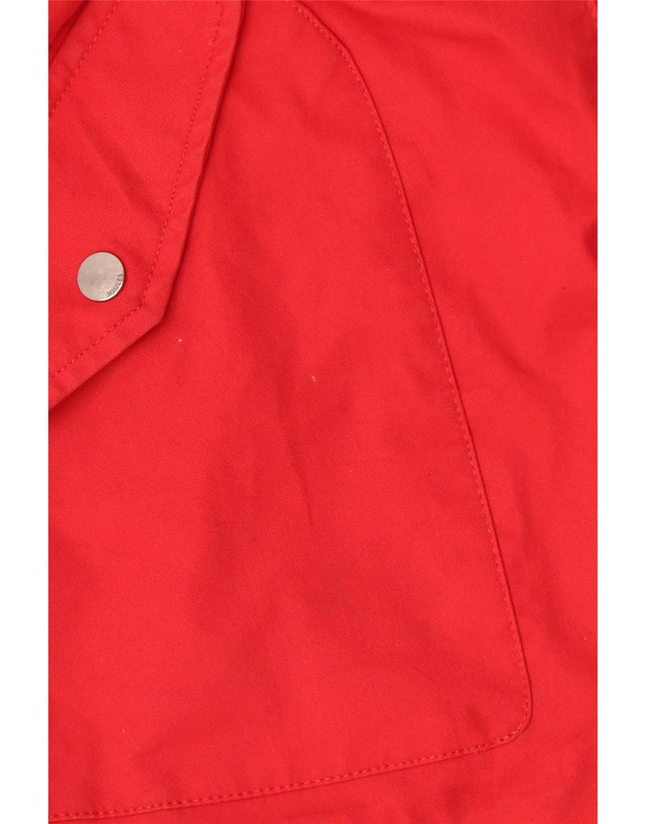 Joules Womens Hooded Oversized Rain Jacket UK 18 XL Rote Baumwolle