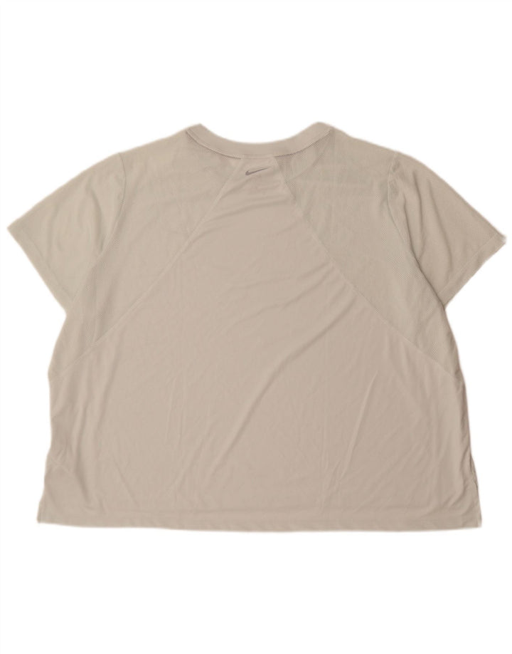 Nike Herren Dri Fit T-Shirt Top 3XL Off White Polyester