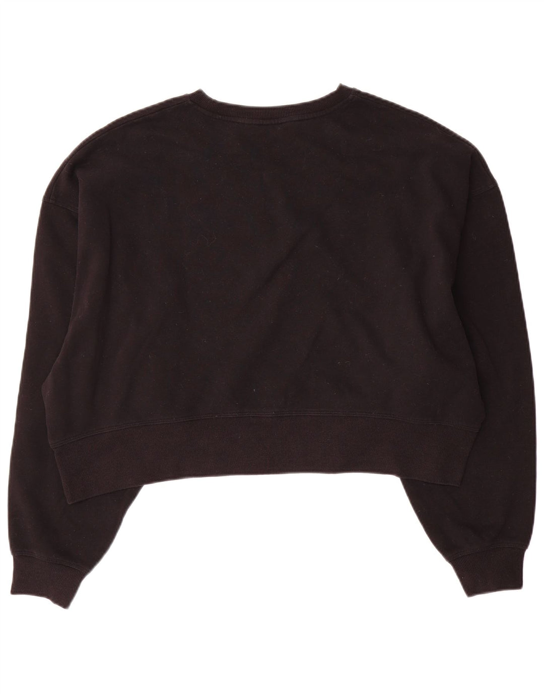 Dkny Womens Crop Oversized Sweatshirt Pullover UK 10 Small Schwarze Baumwolle