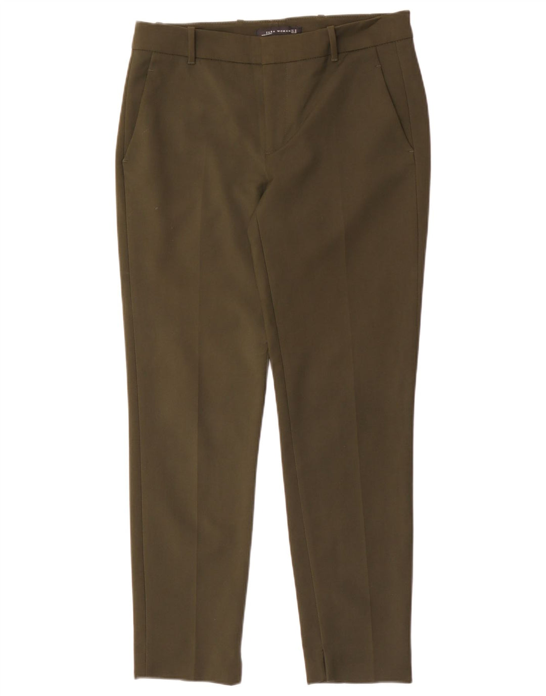 Zara Damen Tapered Chino Hose Medium W28 L28 Khaki