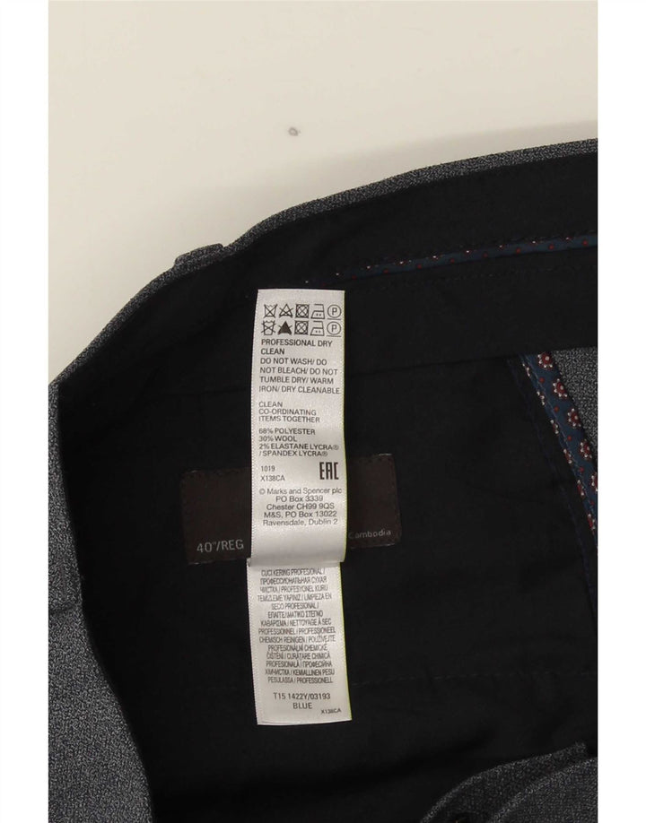 Marks & Spencer Herren-Anzughose, normal, W40, L31, Blau, Polyester