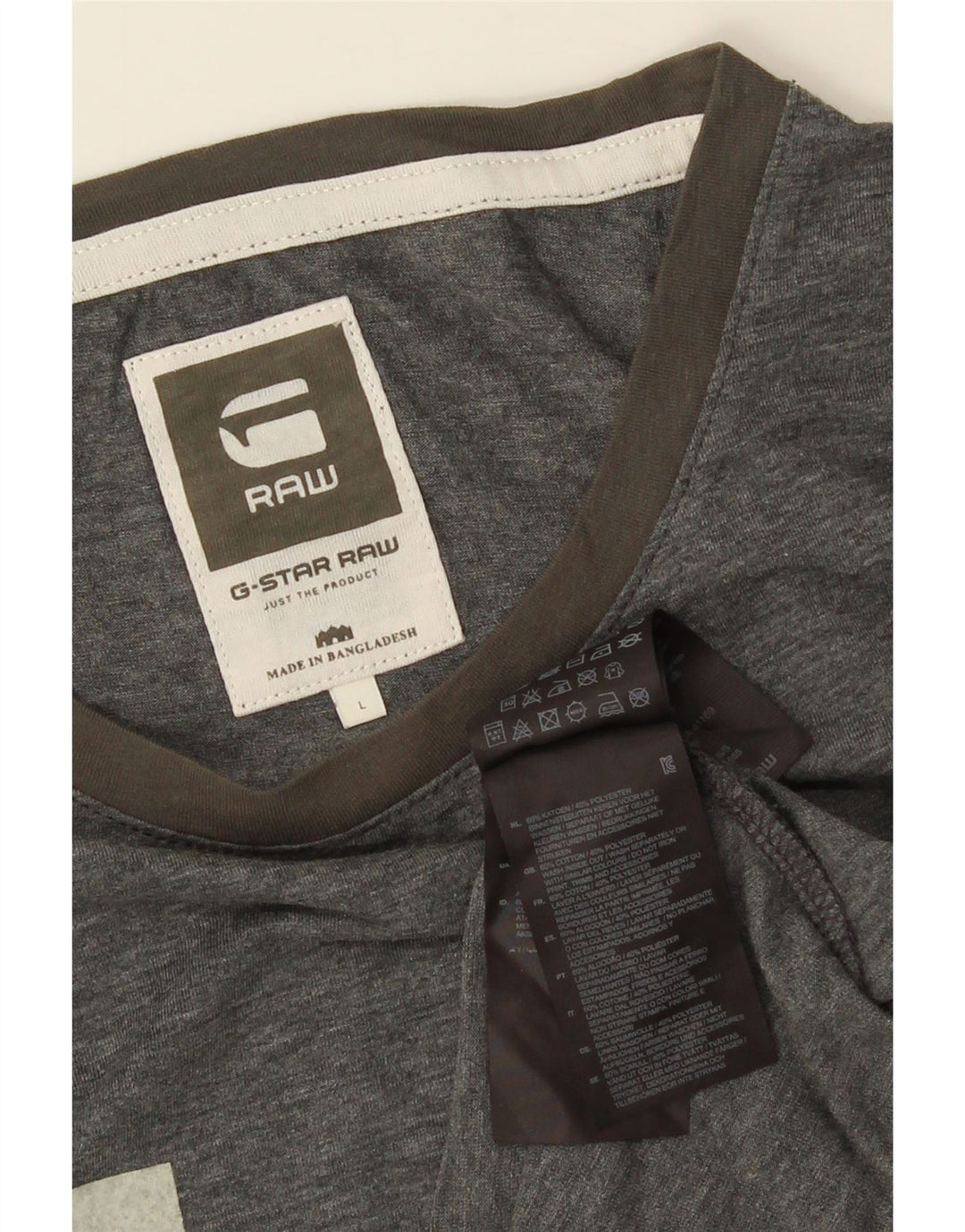 G-STAR Herren-T-Shirt mit Grafik, Größe L, Baumwolle, Grau