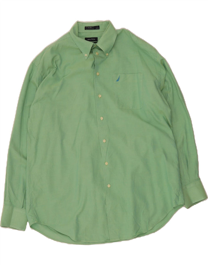 NAUTICA Mens Shirt Size 17 XL Green Cotton Vintage Nautica and Second-Hand Nautica from Messina Hembry 