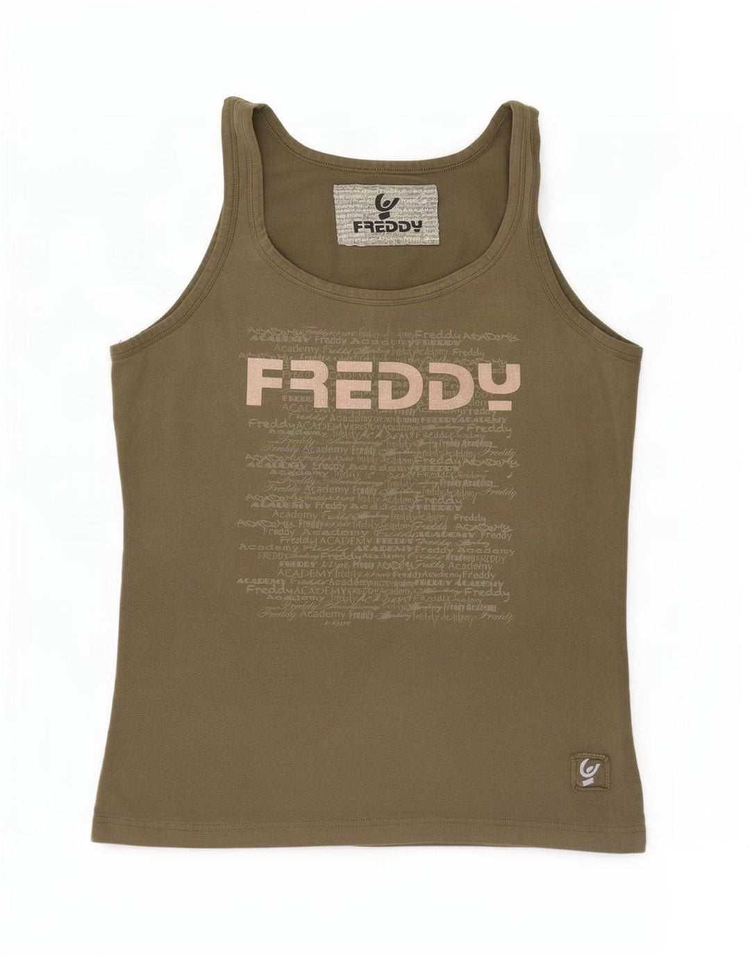Freddy Womens Graphic Vest Top IT 46/48 Large Khaki Baumwolle