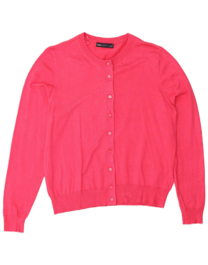 Marks & Spencer Damen Strickjacke Pullover UK 16 Große rosa Viskose