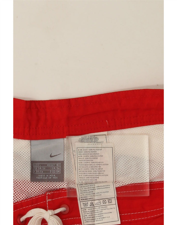 Nike Herren-Badeshorts, groß, rotes Farbblock-Polyester