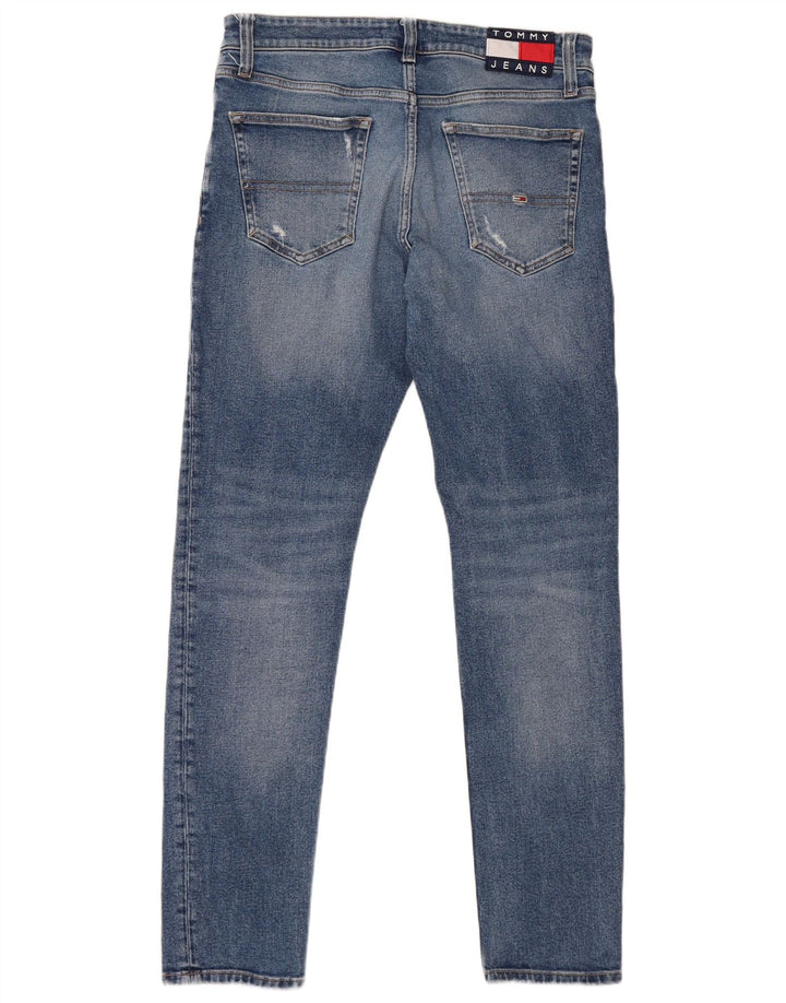 Tommy Hilfiger Herren Distressed Slim Jeans W30 L34 Blaue Baumwolle