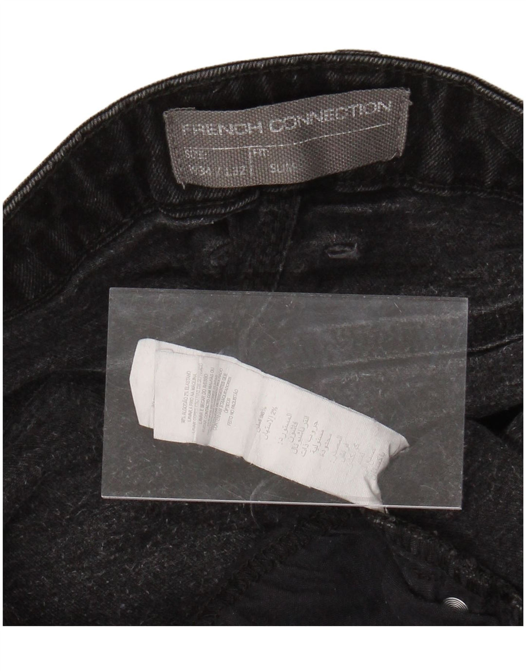 FRENCH CONNECTION Slim-Jeans für Herren, W34, L29, schwarze Baumwolle