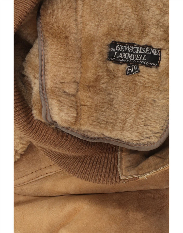 Vintage Herren Bomber Shearling Jacke EU 50 Großes Beige Shearling