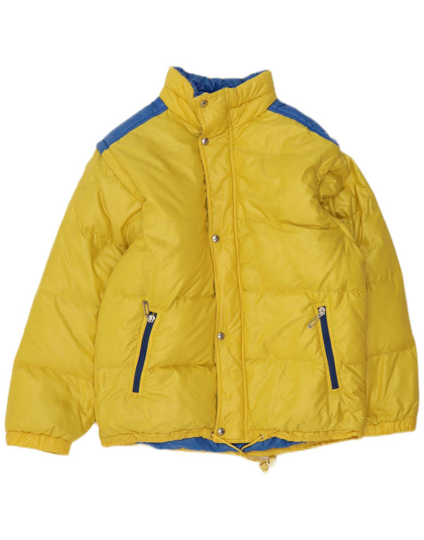 Trissi Wattierte Herrenjacke IT 50 Large Gelbes Colourblock-Nylon