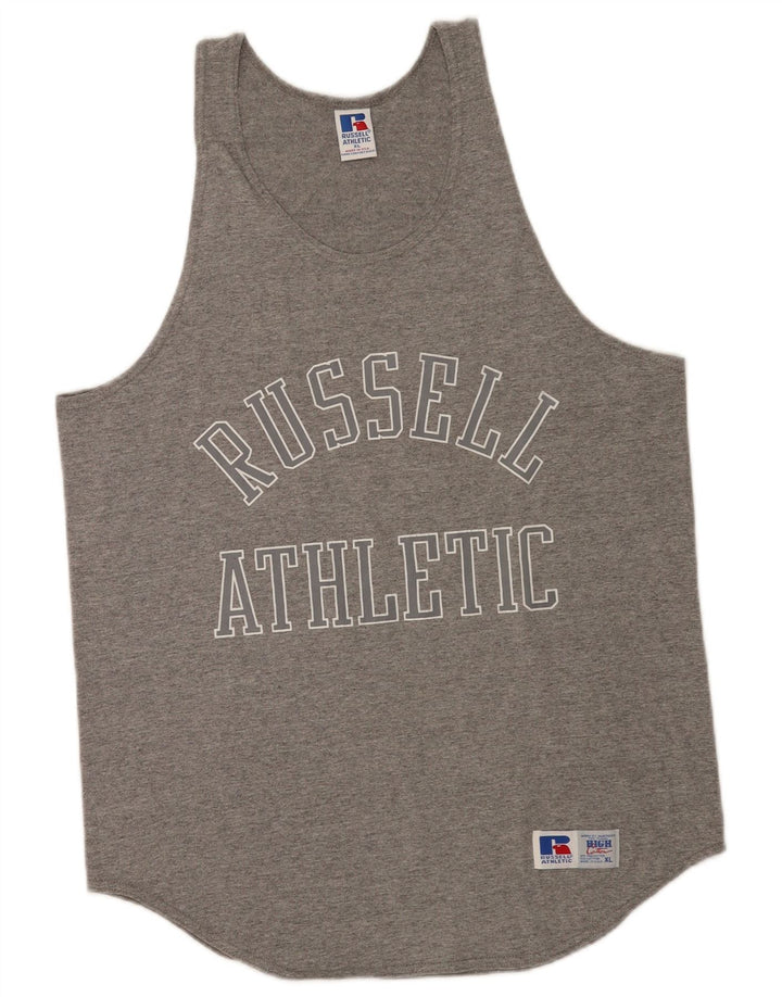 Russell Athletic Herren Grafik-Weste Top XL Grau Polyester