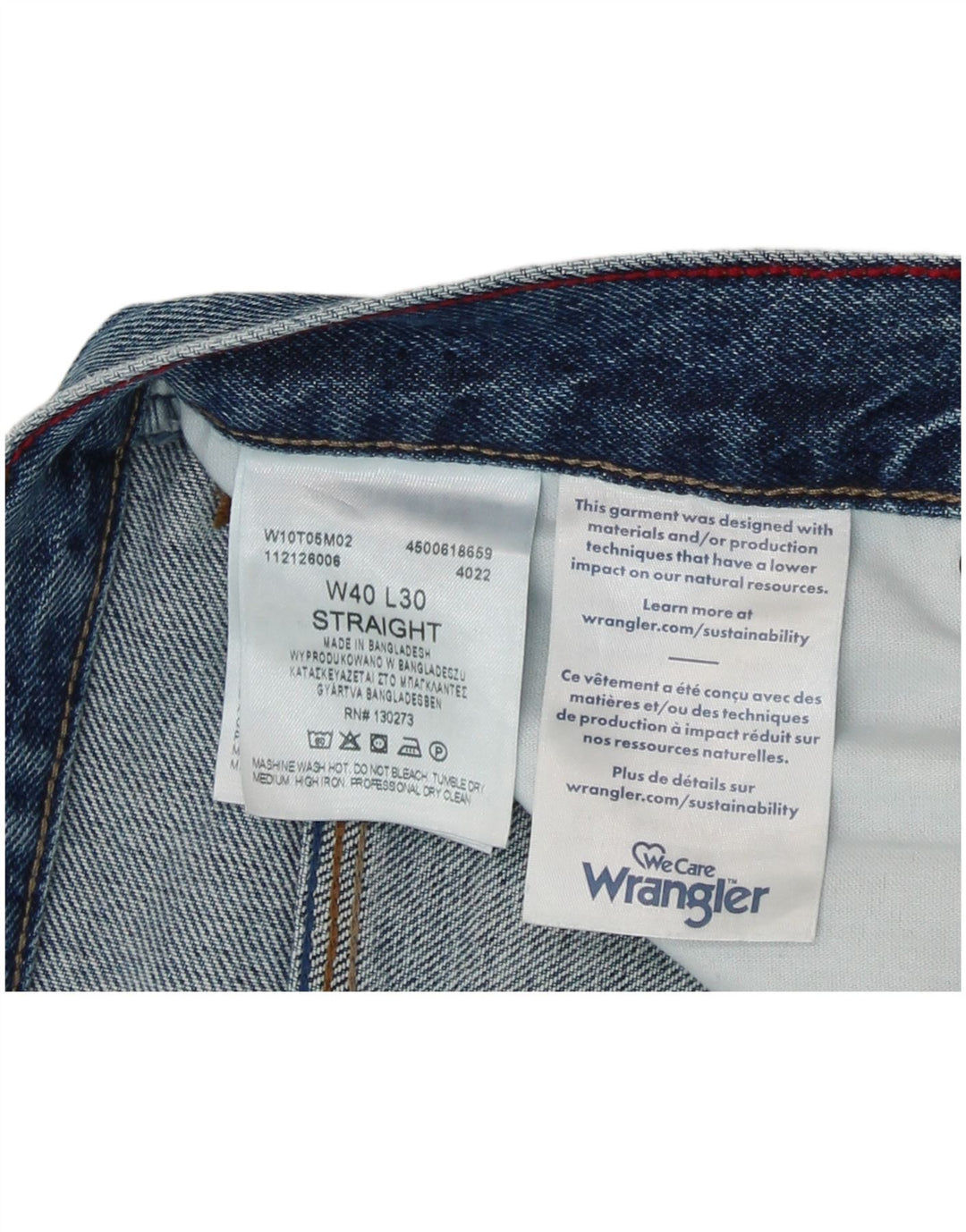 Wrangler Herren Straight Jeans W40 L27 Blaue Baumwolle