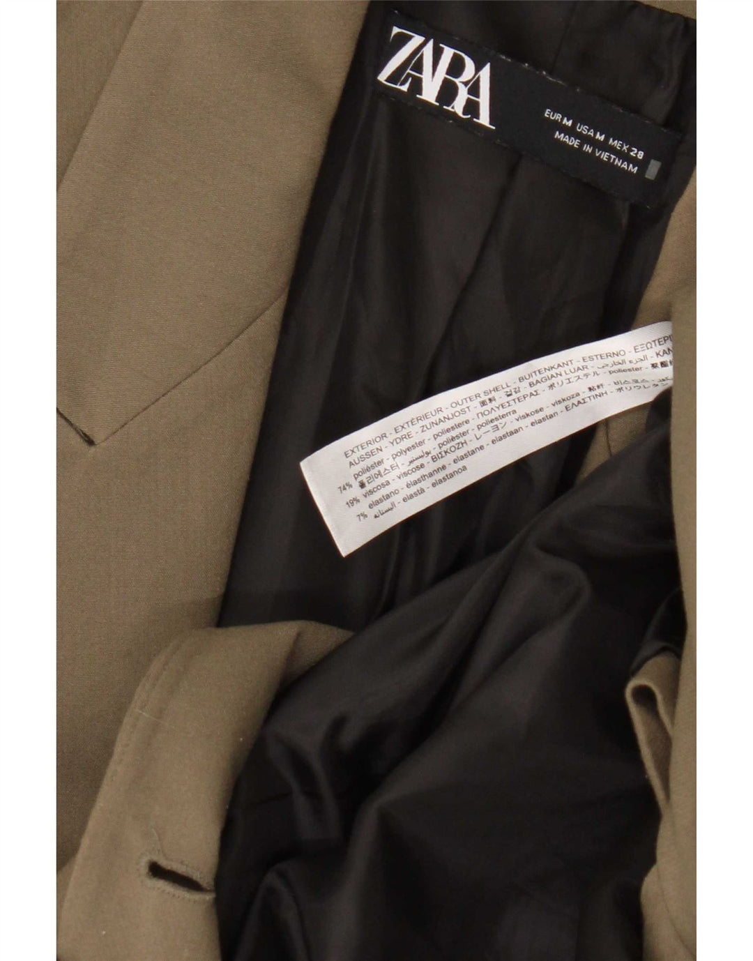 Zweireihiger Blazer für Damen von Zara, UK 14, Mittelgrün, Polyester