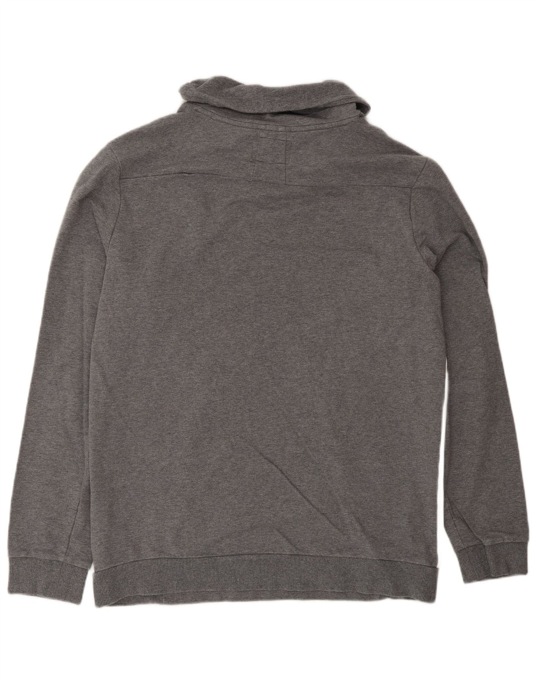 Guess Damen-Sweatshirt-Pullover IT 42 Mittelgraue Colourblock-Baumwolle