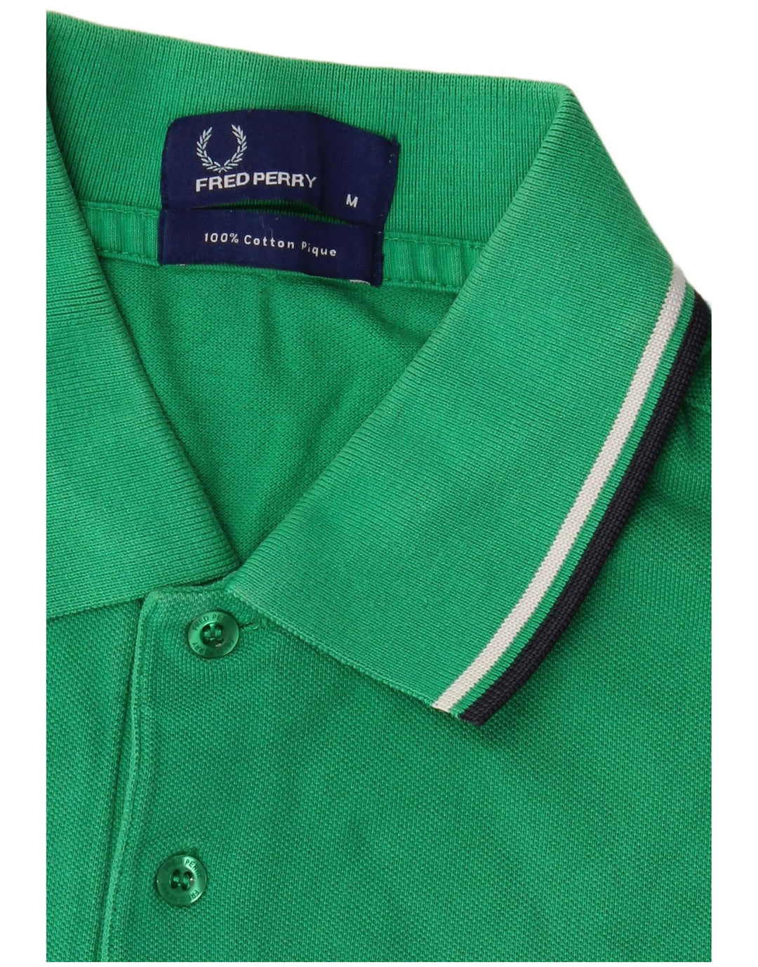 Fred Perry Herren-Poloshirt aus mittelgrüner Baumwolle