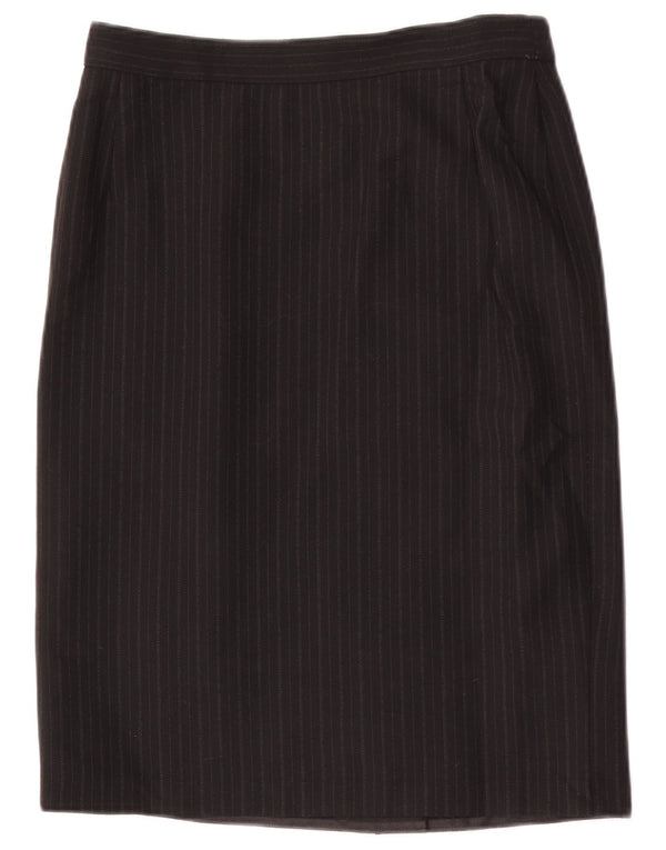 Max & Co. Damen Bleistiftrock mit hoher Taille, UK 16, Größe L W28, Schwarzer Nadelstreifen