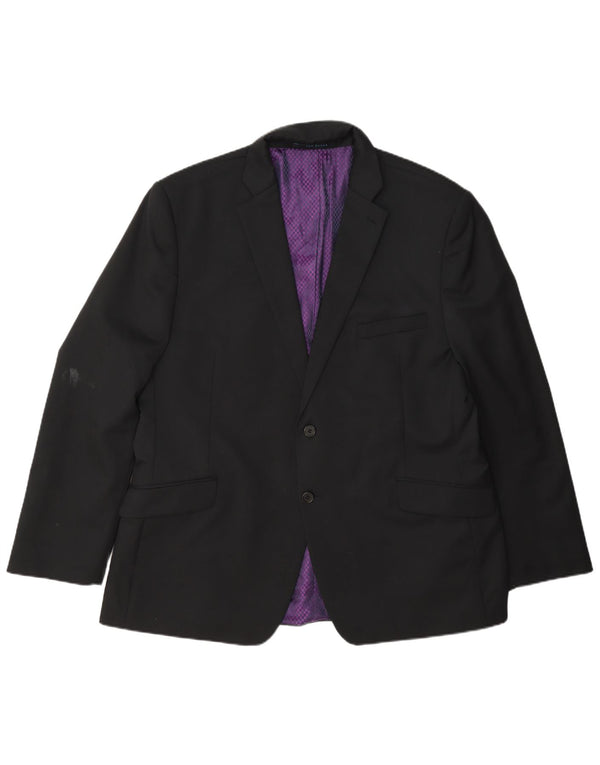 Ted Baker Herren-Blazer mit 2 Knöpfen, UK 40, große schwarze Wolle