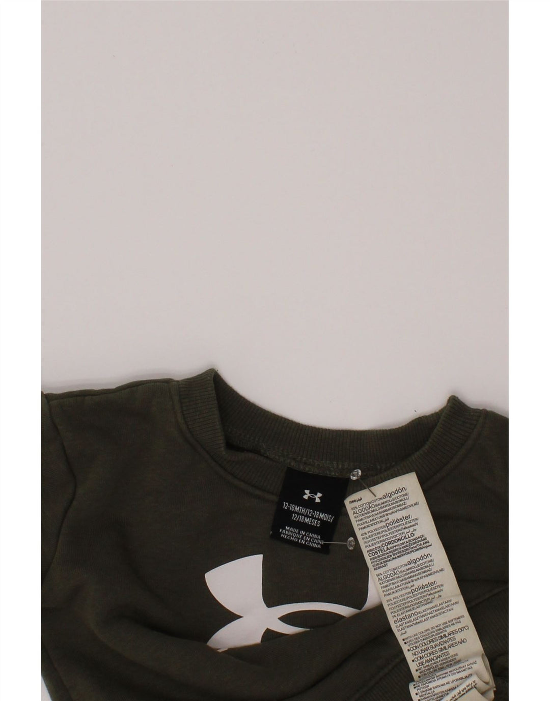 UNDER ARMOUR Baby-Jungen-Sweatshirt mit Grafik, 12–18 Monate, Khaki, Baumwolle