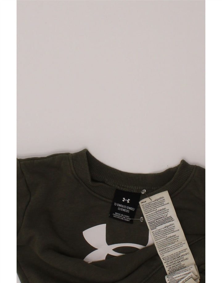 UNDER ARMOUR Baby-Jungen-Sweatshirt mit Grafik, 12–18 Monate, Khaki, Baumwolle
