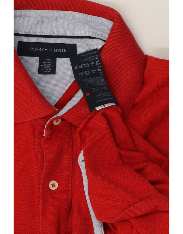 Tommy Hilfiger Herren-Poloshirt, große rote Baumwolle