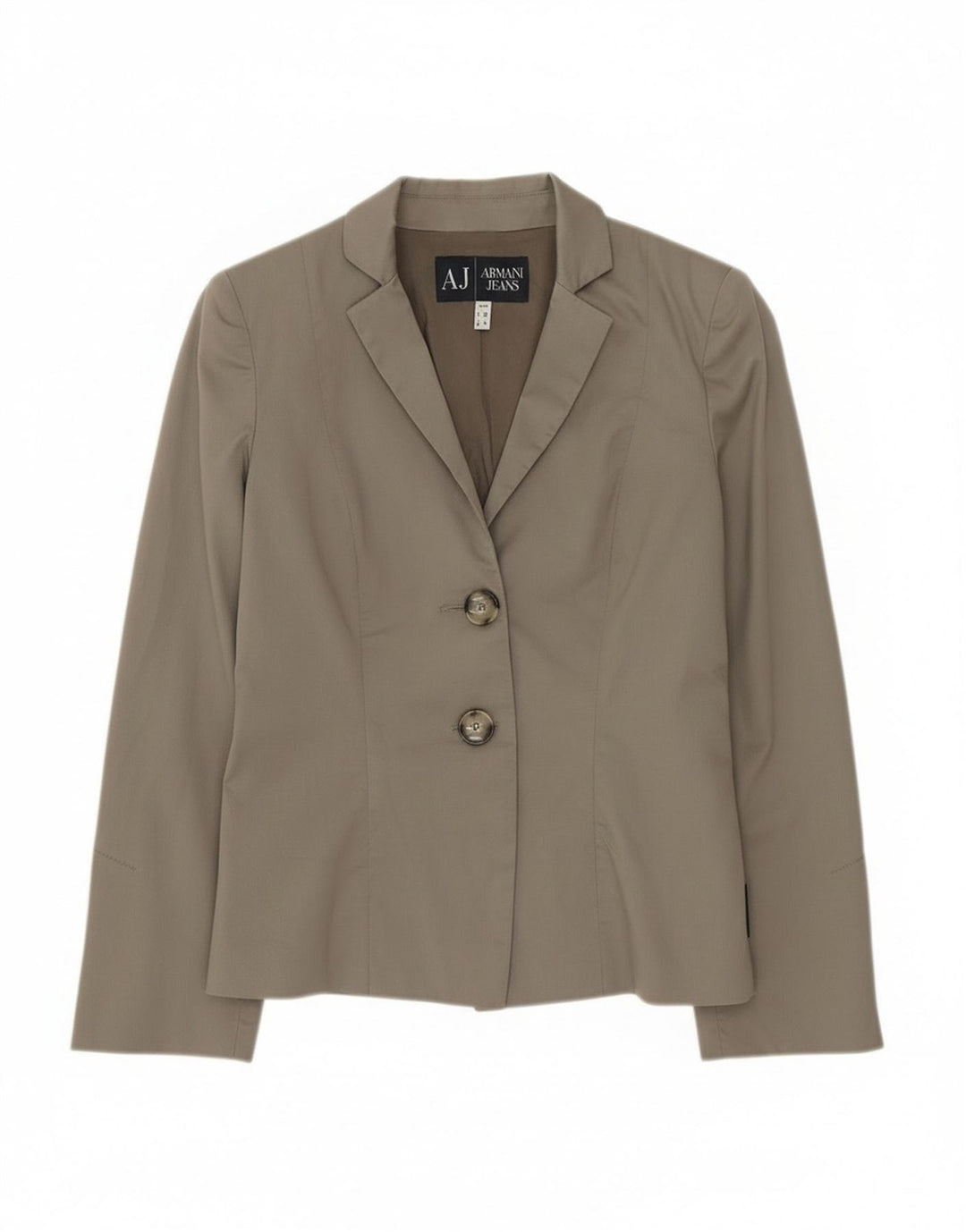 Armani Jeans Damen 2-Knopf-Blazerjacke EU 40 mittelgraue Baumwolle