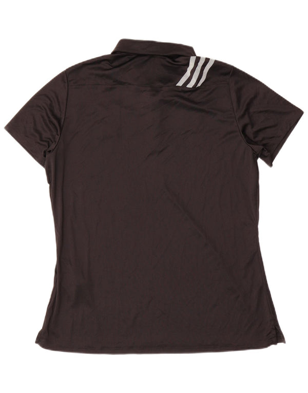 Adidas Damen Poloshirt UK 16/18 Large Schwarz Polyester