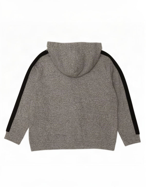 Marks & Spencer Damen Kapuzenpullover UK 14 Large Grau geflecktes Polyester